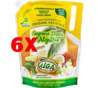 6 X ALGA Sapone Mani all'Olio di Cocco in Busta 1000 ml