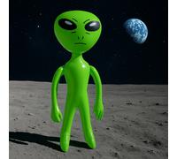 6 X ALIEN INFLATABLE BLOW UP E.T VERDE SPAZIALE MARZIANO PROP PER FESTE 64CM