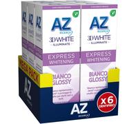 6 X AZ 3D White ULTRA GLOSSY Dentifricio Sbiancante Rimuovi macchie 50 ml