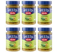 Barilla Pesto Basilico e Pistacchio con Basilico 100% Italiano e Granella di Pistacchio, Consistenza Cremosa con Granelli di Frutta Secca, Gusto Avvolgente Delicatamente Tostato, Sugo Per Pasta, 190 g