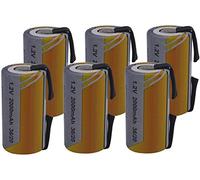 6 X Batteria Pila SC 2000mAh 2.0Ah Ni-Cd 1,2V con lamelle a saldare per pacchi batterie trapani torce allarmi