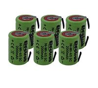 6 X Batteria ricaricabile NiMh 4/5 SC 1,2V 2000mAh 22x33mm subC a saldare linguette per pacchi batteria
