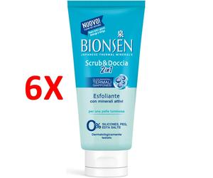 6 X Bionsen Scrub & Doccia 2in1 Esfoliante Con Minerali Attivi 250 Ml