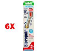 6 X Biorepair Spazzolino Curvo Denti Per Denti Sensibili Morbido