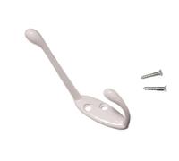 6 X Cappello Accappatoio O Gancio Cappotto Bianco Dipinto Metallo Onestopdiy New