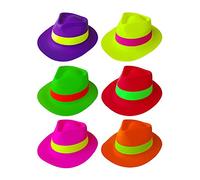 6 X CAPPELLO NEON VARI COLORI ADULTO CARNEVALE