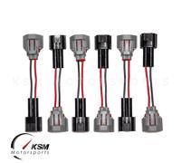 6 x Carburante Iniettore Cablaggio Bardatura Adattatori per Nissan Jecs Maschile