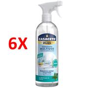 6 X Casaceto Plus Multiuso Igienizzante Spray Al Profumo Di Menta 750 Ml