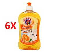 6 X Chanteclair Piatti Liquido Concentrato Profumo Di Arancia 500 Ml