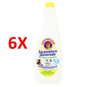 6 X Chanteclair Sgrassatore Limone Ricarica 600 Ml Universale Profumato