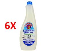 6 X Chanteclair Sgrassatore Universale Con Bicarbonato Ricarica 600 Ml
