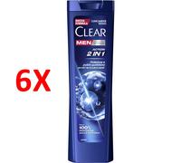 6 X Clear Men Shampoo Antiforfora Action 2in1 Tutti I Tipi Di Cute E Capelli 22