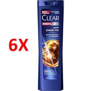 6 X Clear Men Shampoo Antiforfora Anti Caduta Capelli Deboli 225 Ml