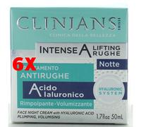 6 X Clinians Crema Viso Intense A Notte Lifting Anti Rughe 50ml Rimpolpante