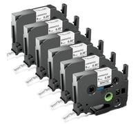6 x Compatibile con TZe-221 bianco Sostituzione Nastro per Brother Ptouch | Wonfoucs TZe221 TZ221 0.35 9mm x 8m Nero su bianco per Brother PT-E110 PT-P300BT PT-1000 1005 PT-H107B H100LB PT-H105 PTD200