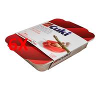 6 X Cuki Vaschetta In Cartoncino Con Coperchio 4 Porzioni 2 Pezzi Per Microonde