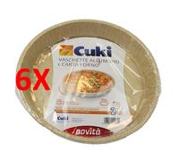 6 X Cuki Vaschetta Tca10g Alluminio E Carta Forno 10 Porzioni