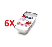 6 X Cuki Vaschette Alluminio Con Coperchi (r62) Per 2 Porzioni - 4 Pezzi - Lt 0