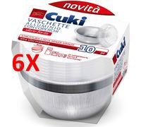 6 X Cuki Vaschette Alluminio Con Coperchi (ts21) Per Sughi - 10 Pezzi - Lt 0,14