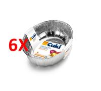 6 X Cuki Vaschette Alluminio (e1g) - Pollo Arrosto - 2pezzi - Lt 0,8 (cm 27.2x2