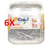 6 X Cuki Vaschette Alluminio (r74g) - Per 12 Porzioni - 2 Pezzi - Lt 5,0 (cm 39