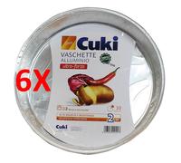 6 X Cuki Vaschette Alluminio (t10g) - Torta Grande Per 10 Porzioni - 2 Pezzi -