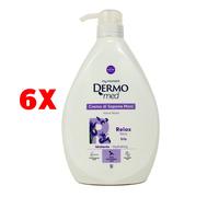 6 X Dermomed Crema Di Sapone Liquido Mani Iris 1 Litro