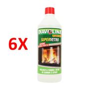 6 X Diavolina Super Vetro Ricarica 1000 Ml