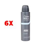 6 X Dove Men Care Deodorante Spray 48h Classic 150 Ml