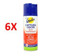 6 X Emulsio Il Cattura Odori Disinfettante Freschezza Naturale Pmc Spray 350 Ml
