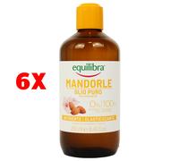 6 X Equilibra Mandorle Dolci Olio Puro Nutriente Elasticizzante 250 Ml
