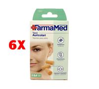 6 X Farmamed Tappi Auricolari 8 Pz Morbidi E Adattabili