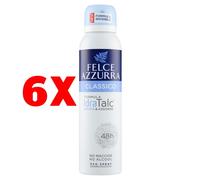 6 X Felce Azzurra Deodorante Spray Classico 150 Ml Decomplex 48 H