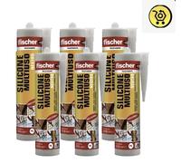 6 X Fischer Silicone Multiuso Neutro Trasparente 310 ml Professionale Antimuffa