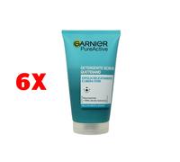 6 X Garnier Pure Gel Detergente Scrub Quotidiano Tubo 150 Ml Niamicide + Bha