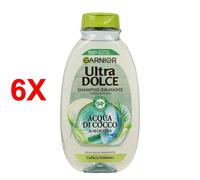 6 X Garnier Ultra Dolce Shampoo Acqua Di Cocco 250 Ml