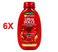 6 X Garnier Ultra Dolce Shampoo Argan E Mirtillo Rosso 250 Ml