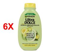 6 X Garnier Ultra Dolce Shampoo Argilla Cedro 250 Ml