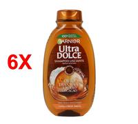 6 X Garnier Ultra Dolce Shampoo Cacao Olio Di Cocco 250 Ml