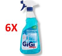 6 X Gigi Lampo Detergente Vetri E Specchi Spray 750 Ml.