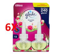 6 X Glade Electric Essential Oil 2 Ricariche Liquide Da 20 Ml Relaxing Zen Dura