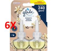 6 X Glade Electric Essential Oil 2 Ricariche Liquide Da 20 Ml Romantic Vanilla