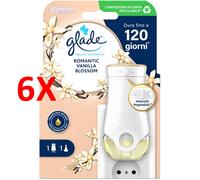 6 X Glade Electric Essential Oil Diffusore + Ricarica Romantic Vanilla Blossom