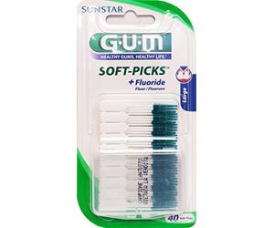 6 x GUM Sistema Interdentale Soft Pick Large 40 Pezzi