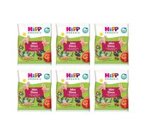 6 x HiPP Mini Dinos snack biologico per bambini 30 g ribes nero mirtillo 1-3 ...