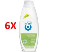 6 X Infasil Bagnoschiuma Doccia Fresco Rivitalizzante Ph 5,5 500 Ml