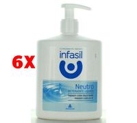 6 X Infasil Detergente Sapone Liquido Mani Neutro 300 Ml.