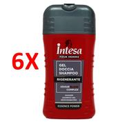 6 X Intesa Pour Homme Gel Doccia Shampoo Rigenerante Odour Block Complex - Esse