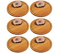 6 X Kesper - Piatto Ø 30 cm altezza 1,3 cm legno di bambù Piatto da portata in legno piatto