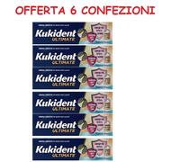 6 X KUKIDENT ULTIMATE SAPORE FRESCO CREMA ADESIVA DENTIERA FORMATO 57 G